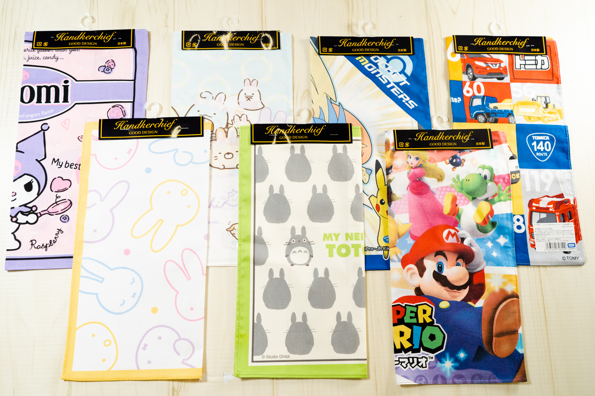 【1/14～1/16限定】☆大特価レジにて20％OFF☆マンガキャラクター　1枚物ハンカチ・ナフキン　各種