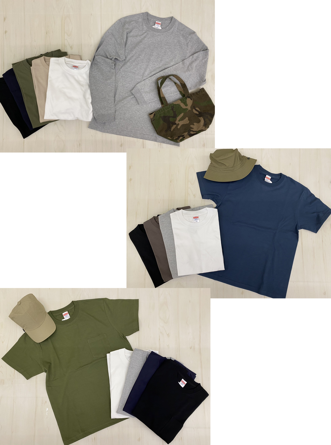 メンズ コットン100％Tシャツ（長袖・半袖・半袖ポケット付）各種