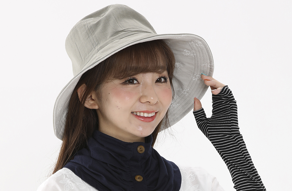 花柄リバーシブルハット